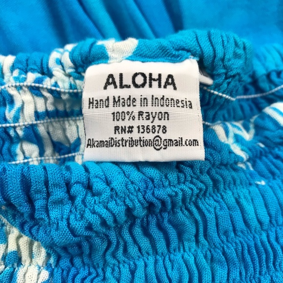 Aloha Turtle Pattern Strapless Elastic Beach Dress - Picture 7 of 7